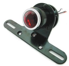 Classic Round Taillights 1,5" - 38 mm with Lincense Plate Bracket
