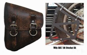 La Rosa Saddlegag With Bolt On Bracket Brown For Softail and Rigid Frame