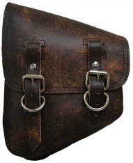 La Rosa Solo Side Bag Brown for Softail and Rigid Frame