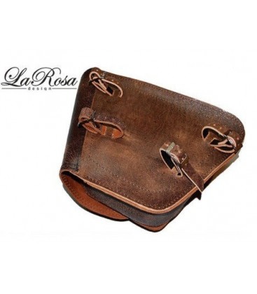 La Rosa Solo Side Bag Brown for Softail and Rigid Frame