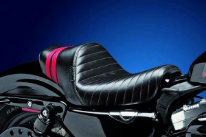LePera Stubs Spoiler Solo Seat Black Red for Sportster XL 07-09