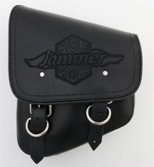 La Rosa Softail Saddlebag with Jammer Logo Black