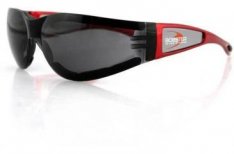 Bobster Shield II Motorcycle Sunglasses Red Frame Smoke Lens