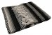 Mexická Serape Roll-up deka čierna s čiernymi koženými pásmi