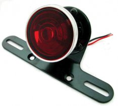 Classic Round Taillights 2" - 50 mm with Lincense Plate Bracket