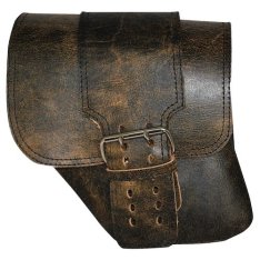 La Rosa Straight Back Solo Side Bag Brown for Harley Dyna 06-16