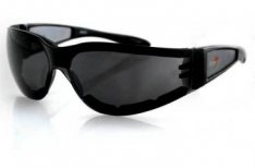 Bobster Shield II Motorcycle Sunglasses Black Frame Smoke Lens