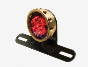 Retro Drilled Style Taillight Brass