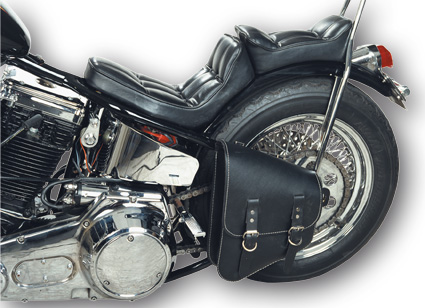 La Rosa Solo Side Bag Black for Softail and Rigid Frame