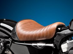 Le Pera Bare Bones Pleated Stitch Seat Brown for Sportster XL 04-06 & 10-17