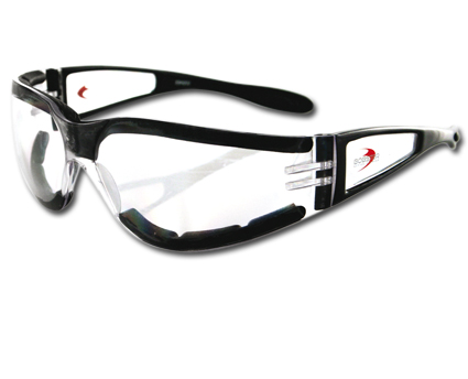 Bobster Shield II Motorcycle Sunglasses Black Frame Clear Lens